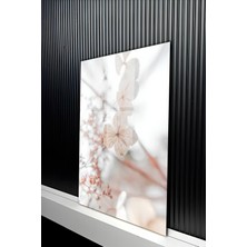 KutuTR Pastel Tonlarda Kurutulmuş Çiçek Temalı Temperli Cam Tablo 50X70 cm 2d Uv Baskı - YCT148