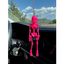 Özgürce Pembe Iskelet Ayna Süsü, Araba Dekorasyonu, Şık ve Eğlenceli Tasarım