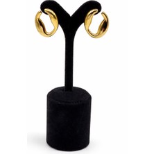 Pangu Altın Renk Kalın Organik Halka Çelik Küpe