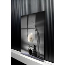 KutuTR Modern Zen Stil Karahindiba ve Doğal Taş Temalı Temperli Cam Tablo 50X70 cm 2d Uv Baskı - YCT204