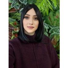 Aura Peruk Siyah Kısa Perçemli Mat Görünümdeki Liza Modelimiz