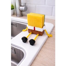Sünger Bob Temalı Eğlenceli Lavabo Kenarı Sünger Tutucu | Mutfak Bulaşık Sünger Standı
