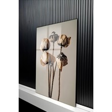 KutuTR Modern Bohem Stil Kurutulmuş Çiçek Tasarımlı Temperli Cam Tablo 50X70 cm 2d Uv Baskı - YCT230