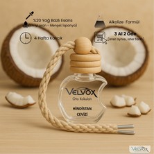 Velvox Hindistan Cevizi Oto Kokusu 10 ml Yağ Bazlı Uzun Süre Kalıcı Askılı Araç Kokusu