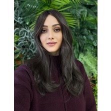 Aura Peruk Koyu  Kumral  Uzun Perçemli Doğal Görünümdeki  Liza Modelimiz