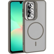Gns Store Galaxy A17 Kılıf Standlı ve Kamera Lens Hediyeli Zore Etro Kapak - Gri