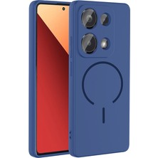 Gns Store Redmi Note 13 Pro 4g Kılıf M-Safe Şarj Özellikli Zore Meta Kapak - Lacivert