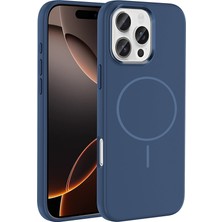 Gns Store iPhone 16 Pro Max Kılıf M-Safe Şarj Özellikli Metal Kamera Çerçeveli Zore Edi Silikon Kapak - Lacive