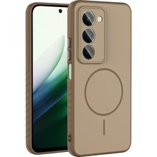 Gns Store Redmi 15 Kılıf M-Safe Şarj Özellikli Zore Tea Kapak - Gold