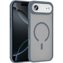 Gns Store iPhone 17 Air Kılıf M-Safe Şarj Özellikli Mat Arka Yüzey Gnst Sio Kapak - Gri