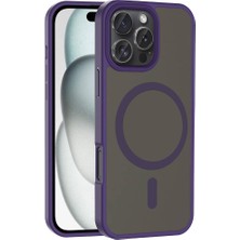 Gns Store iPhone 16 Pro Kılıf Magsafe Şarj Özellikli Mat Arka Yüzey Gnst Sio Kapak-Derin Mor