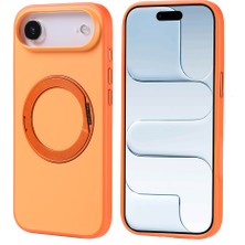 Gns Store iPhone 17 Air Kılıf M-Safe Şarj Özellikli Standlı Gnst Proton Silikon Kapak - Turuncu