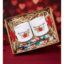 Tatlı Kedi ve Köpek Baskılı T Kulplu Kupa & Tütsü Hediye Seti