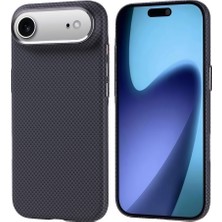 Gns Store iPhone 17 Air Kılıf M-Safe Şarj Özellikli Karbon Fiber Görünümlü Gnst Nekst Kapak - Siyah