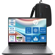 Hp Zbook Fury G1I Intel Ultra 9 285HX Ddr5 48GB 4tb SSD 16GB/RTXPRO4000 Blackwell Wuxga (1920 x 1200) IPS 400NIT Wi-Fi7+Bt 5.4 Windows 11 Pro Aı Iş Istasyonu 5F9Q9ESP20 + Zettaçanta