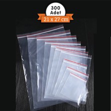 PackMai 21X27 cm Ethex Kilitli Poşet 300 Adet Şeffaf Paketleme ve Saklama Poşeti Gıda Temasına Uygun
