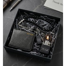 Kişiye Özel Isim Baskılı Benzinli Çakmak & Erkek Cüzdan & Tespih Erkeğe Hediye Seti