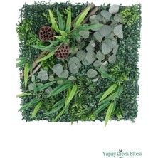 Yapay Çiçek Sitesi Yapay Bitkili Duvar Paneli 50X50 cm Model 5