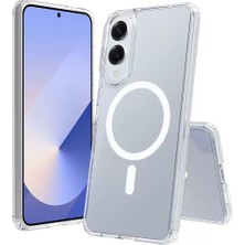 Gns Store Galaxy S25 Edge Kılıf M-Safe Şarj Özellikli Şeffaf Sert Pc Gnst Embos Kapak - Şeffaf