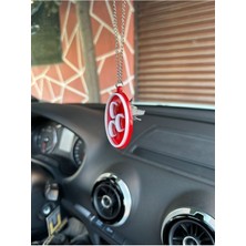 Özgürce Üç Hilal Bozkurt Dikiz Aynası Süsü, Kırmızı Beyaz Gri, Şık ve Renkli Tasarım