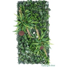 Yapay Çiçek Sitesi Yapay Bitkili Duvar Paneli 50X100 cm Model 7