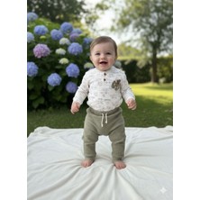 Efemkids 3/12 Ay Unisex Bebek Takımı Kepçe Nakışlı %100 Pamuklu Yenidoğan Bebek Takımı