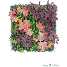 Yapay Çiçek Sitesi Yapay Bitkili Duvar Paneli 50X50 cm Model 2