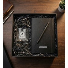 Kişiye Özel Cam Bardak & Kişiye Özel Defter & Kişiye Özel Kalem Hediye Seti