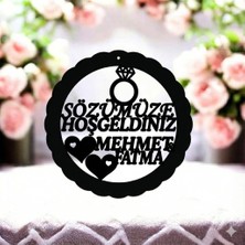 Evsay Isme Özel Söz Hatırası Kapı Süsü Nişan Düğün Kına