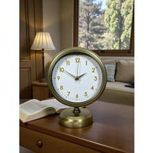 Akıllı Durak Vintage Luxury 25 x 20 cm Eskitme Metal Masa Saati