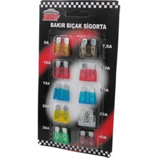 Özgürce Bıçak Sigorta 10'lu Set, Çeşitli Amper Seçenekleriyle Güçli Koruma