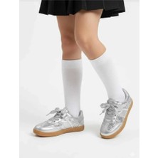 Benitto Kids Kız Çocuk Cırtlı Fiyonklu ve Simli Spor Ayakkabı BNT192