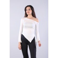 Mckanzie 2988 Tek Omuz Asimetrik Yandan Büzgülü Bluz