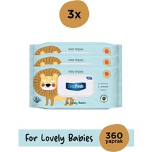 Deep Fresh Islak Mendil Lovely Babies Aslan 4 x 90 Yaprak