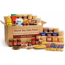 Karia Büyük Boy Gıda Paketi | Bakliyat, Makarna ve Kahvaltılık | Kalabalık Aile (7-8 Kişilik)
