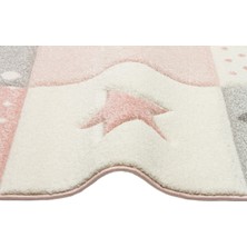 Akbel Halı Kids KDS 05 Gri Pembe - Yumuşak Dokulu Hav Toz Vermez Çocuk Halısı