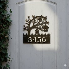 Evsay Kişiselleştirilmiş Modern Hayat Ağacı Ev Numarası Tabelası Özel Şık