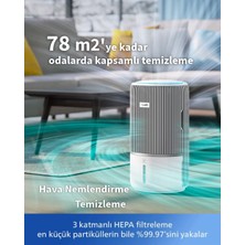 Philips 78 M2 Etki Güçlü Su Hazneli Hava Temizleme ve Nemlendirme Dijital Ekranlı ve Uzaktan Kontrol Edilebilen Sağlıklı Nefes Için Ideal Modern Ev Tipi Çözüm