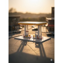 1/64 Shell Gaz Benzin Istasyonu Shell Benzinlik Diorama Maket