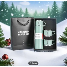  termos seti, paslanmaz çelik termos 500ml, 2 fincan ıle, seyahat seti özel çantalı