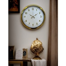Akıllı Durak Elegant Gold Frame 40 cm Metal Duvar Saati