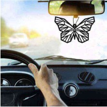 Özgürce Ahşap Kelebek Dikiz Aynası Süsü, Zarif ve Şık Dekorasyon Parçası