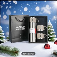  termos seti, paslanmaz çelik termos 500ml, 2 fincan ıle, seyahat seti özel çantalı