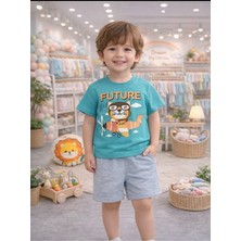 Çocuk Bebek Alt Üst Pamuk Şortlu Yazlık Takım