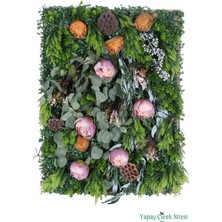 Yapay Çiçek Sitesi Yapay Bitkili Duvar Paneli 50X70 cm Model 1