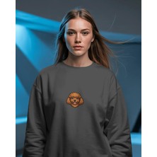 Muhtar Store Toy Poodle Baskılı Kadın Sweatshirt – Minimal Sevimli Tasarım Regular Fit