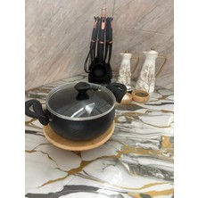 Protef 20 cm Derin Tencere Siyah Siyah Kulp