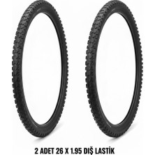 Güçlü Bisiklet Motosiklet 26 Jant Bisiklet Dış Lastik Takımı - 2 Adet 26X1.95 Dağ Bisikleti Mtb Dişli Dış Lastik