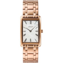 Obaku Denmark V311LXVWSV Quartz Çelik Rose Beyaz Kadran 24 mm Kadın Kol Saati