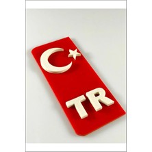 Özgürce Kırmızı Pleksi Kabartma Plakalık, 2 Adet, Kendinden Yapışkanlı, Araç Süsleri
